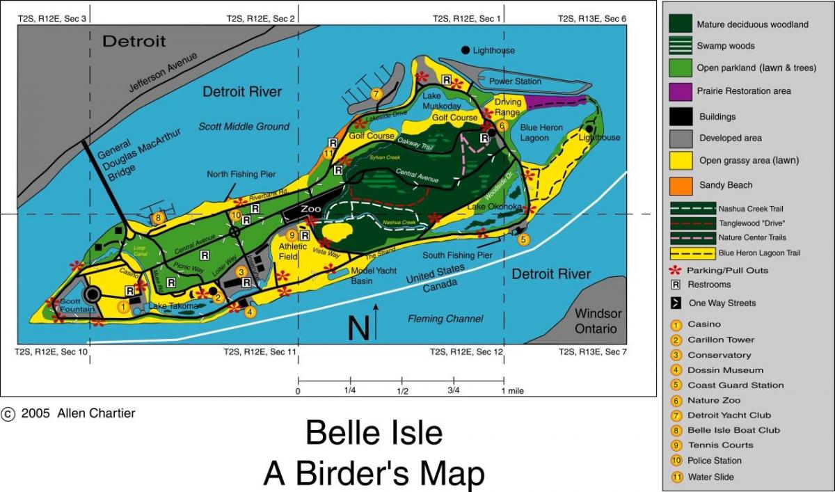வரைபடம் Belle Isle Detroit