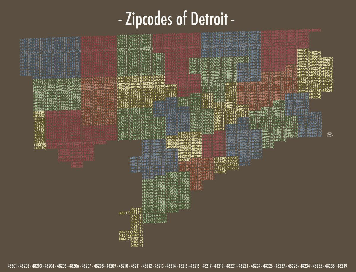 ஜிப் குறியீடு வரைபடம் Detroit
