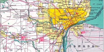 புறநகர் Detroit வரைபடம்