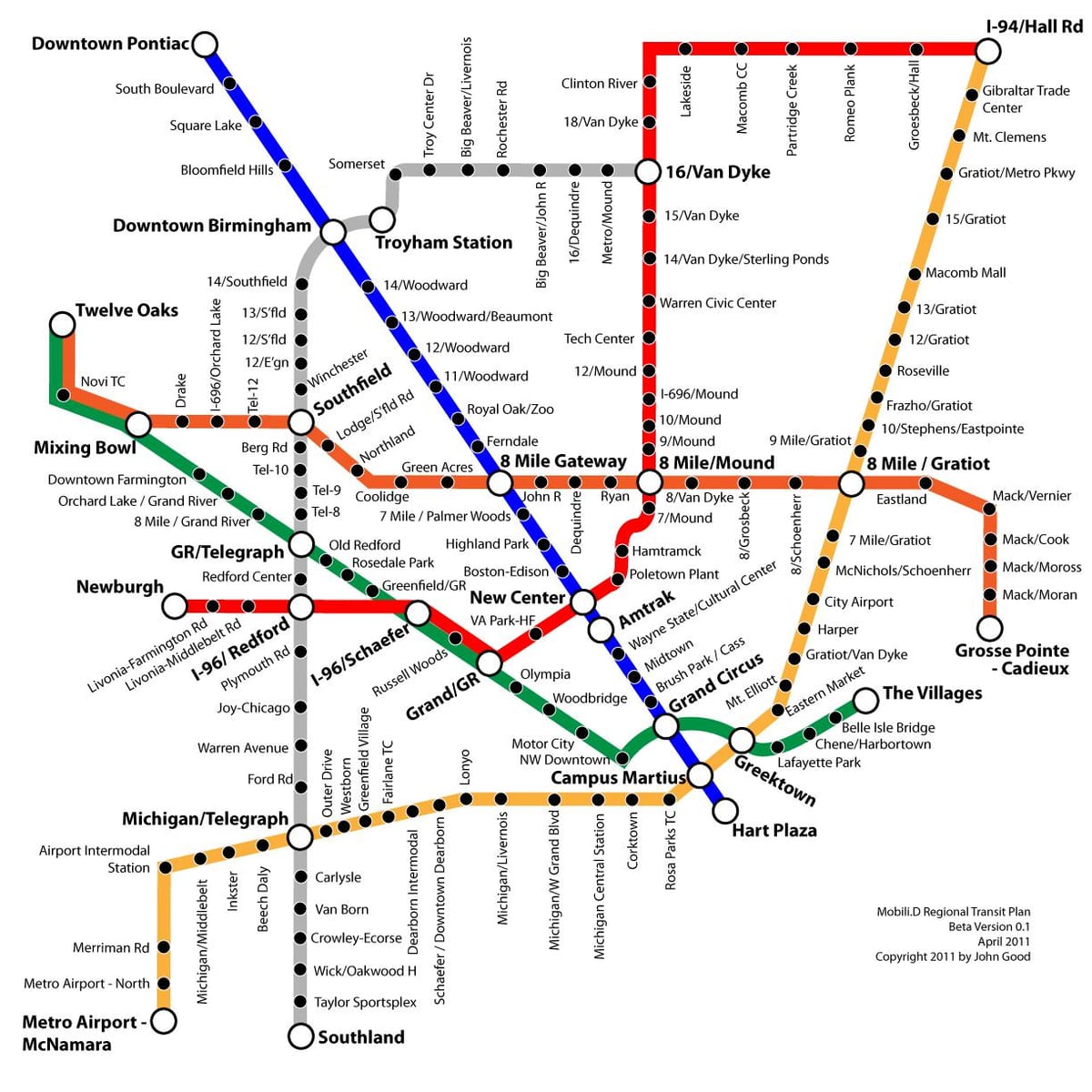 டெட்ராய்ட் போக்குவரத்து வரைபடம்