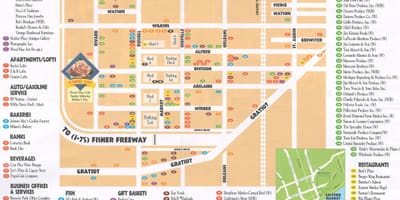 வரைபடத்தை கிழக்கு சந்தை Detroit